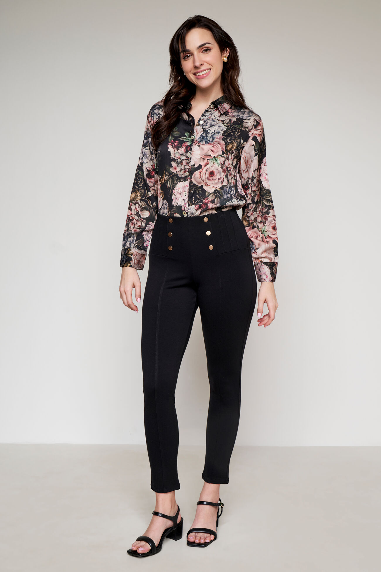 Black High-Waisted Leggings, Black, image 2